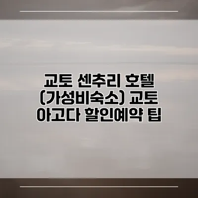 교토 센추리 호텔 (가성비숙소) 교토 아고다 할인예약 팁