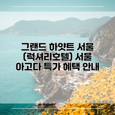 그랜드 하얏트 서울 (럭셔리호텔) 서울 아고다 특가 혜택 안내