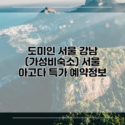 도미인 서울 강남 (가성비숙소) 서울 아고다 특가 예약정보