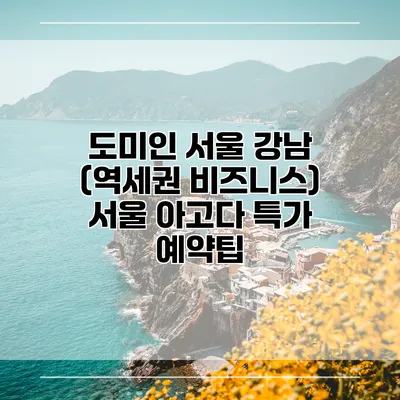 도미인 서울 강남 (역세권 비즈니스) 서울 아고다 특가 예약팁