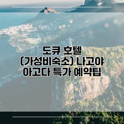 도큐 호텔 (가성비숙소) 나고야 아고다 특가 예약팁