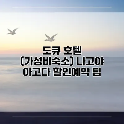 도큐 호텔 (가성비숙소) 나고야 아고다 할인예약 팁