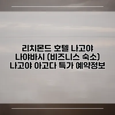 리치몬드 호텔 나고야 나야바시 (비즈니스 숙소) 나고야 아고다 특가 예약정보