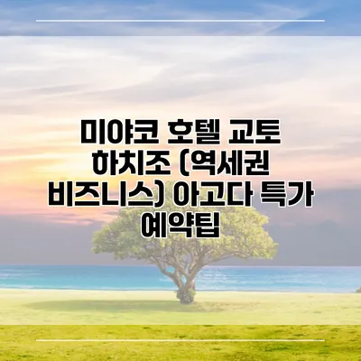 미야코 호텔 교토 하치조 (역세권 비즈니스) 아고다 특가 예약팁