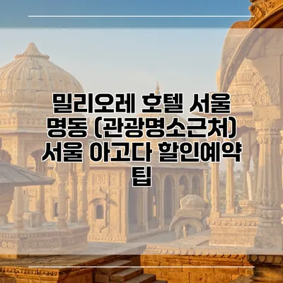 밀리오레 호텔 서울 명동 (관광명소근처) 서울 아고다 할인예약 팁