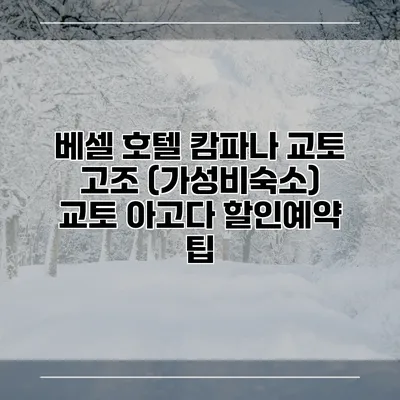베셀 호텔 캄파나 교토 고조 (가성비숙소) 교토 아고다 할인예약 팁