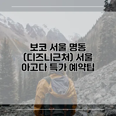보코 서울 명동 (디즈니근처) 서울 아고다 특가 예약팁