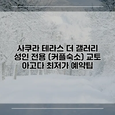 사쿠라 테라스 더 갤러리 성인 전용 (커플숙소) 교토 아고다 최저가 예약팁