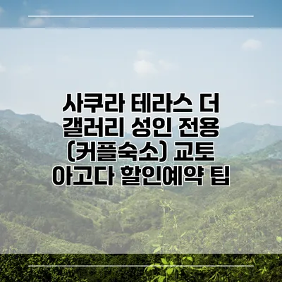 사쿠라 테라스 더 갤러리 성인 전용 (커플숙소) 교토 아고다 할인예약 팁