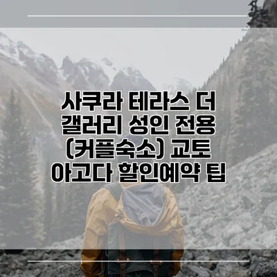 사쿠라 테라스 더 갤러리 성인 전용 (커플숙소) 교토 아고다 할인예약 팁