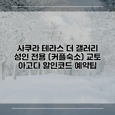 사쿠라 테라스 더 갤러리 성인 전용 (커플숙소) 교토 아고다 할인코드 예약팁