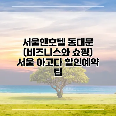 서울앤호텔 동대문 (비즈니스와 쇼핑) 서울 아고다 할인예약 팁