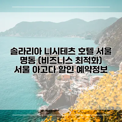 솔라리아 니시테츠 호텔 서울 명동 (비즈니스 최적화) 서울 아고다 할인 예약정보