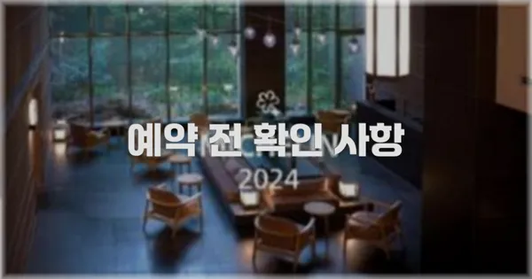 예약 전 확인 사항
