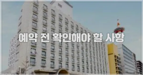 예약 전 확인해야 할 사항