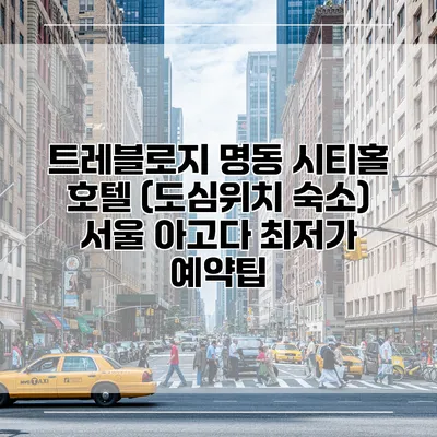 트레블로지 명동 시티홀 호텔 (도심위치 숙소) 서울 아고다 최저가 예약팁