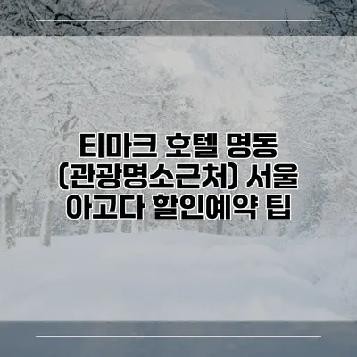 티마크 호텔 명동 (관광명소근처) 서울 아고다 할인예약 팁