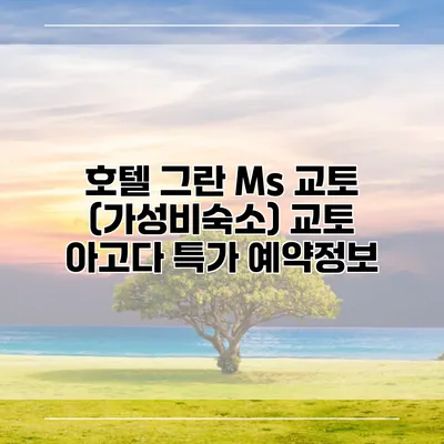 호텔 그란 Ms 교토 (가성비숙소) 교토 아고다 특가 예약정보