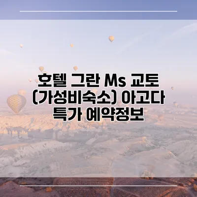 호텔 그란 Ms 교토 (가성비숙소) 아고다 특가 예약정보