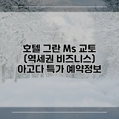 호텔 그란 Ms 교토 (역세권 비즈니스) 아고다 특가 예약정보