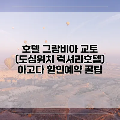 호텔 그랑비아 교토 (도심위치 럭셔리호텔) 아고다 할인예약 꿀팁