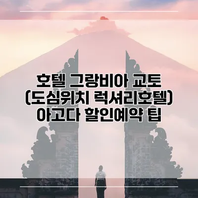 호텔 그랑비아 교토 (도심위치 럭셔리호텔) 아고다 할인예약 팁