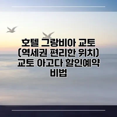호텔 그랑비아 교토 (역세권 편리한 위치) 교토 아고다 할인예약 비법