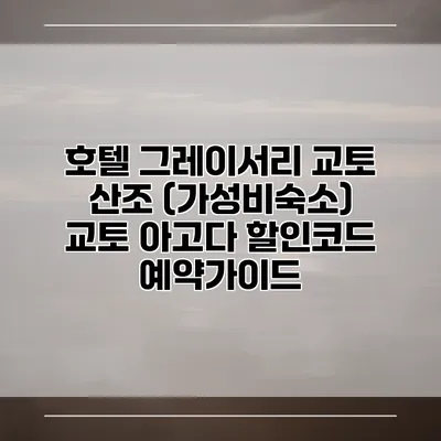 호텔 그레이서리 교토 산조 (가성비숙소) 교토 아고다 할인코드 예약가이드