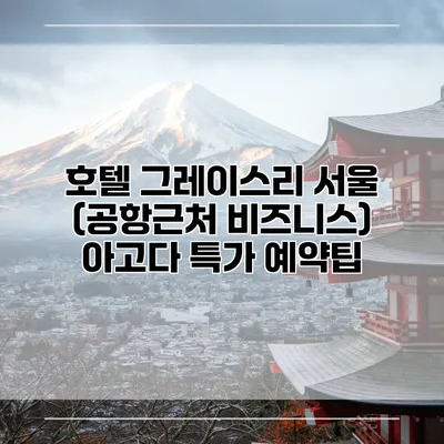 호텔 그레이스리 서울 (공항근처 비즈니스) 아고다 특가 예약팁