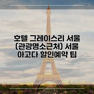 호텔 그레이스리 서울 (관광명소근처) 서울 아고다 할인예약 팁