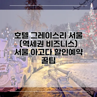 호텔 그레이스리 서울 (역세권 비즈니스) 서울 아고다 할인예약 꿀팁