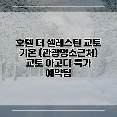 호텔 더 셀레스틴 교토 기온 (관광명소근처) 교토 아고다 특가 예약팁