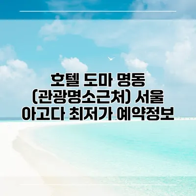 호텔 도마 명동 (관광명소근처) 서울 아고다 최저가 예약정보