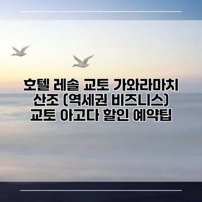 호텔 레솔 교토 가와라마치 산조 (역세권 비즈니스) 교토 아고다 할인 예약팁