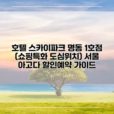 호텔 스카이파크 명동 1호점 (쇼핑특화 도심위치) 서울 아고다 할인예약 가이드
