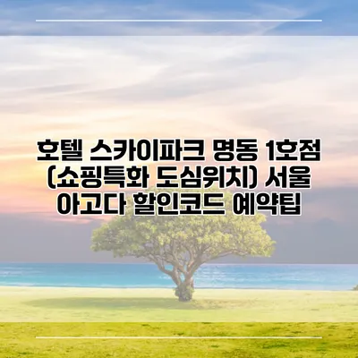 호텔 스카이파크 명동 1호점 (쇼핑특화 도심위치) 서울 아고다 할인코드 예약팁