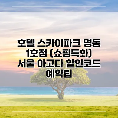 호텔 스카이파크 명동 1호점 (쇼핑특화) 서울 아고다 할인코드 예약팁