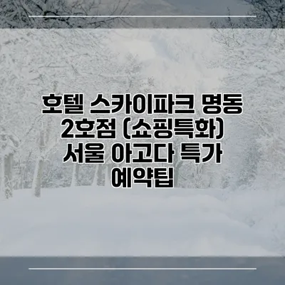 호텔 스카이파크 명동 2호점 (쇼핑특화) 서울 아고다 특가 예약팁