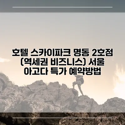 호텔 스카이파크 명동 2호점 (역세권 비즈니스) 서울 아고다 특가 예약방법