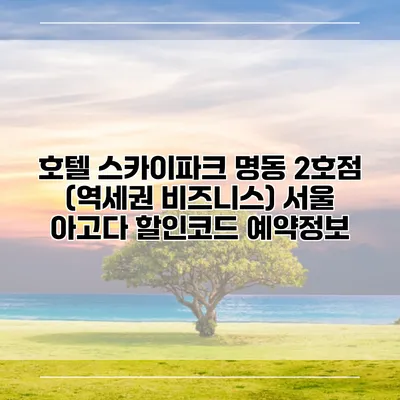 호텔 스카이파크 명동 2호점 (역세권 비즈니스) 서울 아고다 할인코드 예약정보