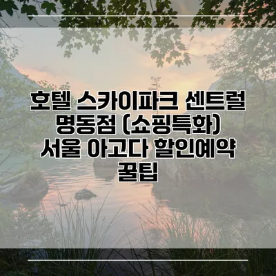 호텔 스카이파크 센트럴 명동점 (쇼핑특화) 서울 아고다 할인예약 꿀팁