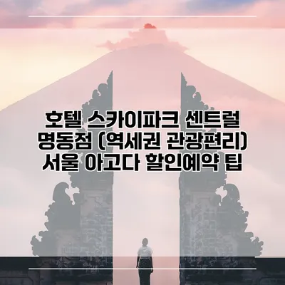 호텔 스카이파크 센트럴 명동점 (역세권 관광편리) 서울 아고다 할인예약 팁