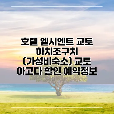 호텔 엘시엔트 교토 하치조구치 (가성비숙소) 교토 아고다 할인 예약정보