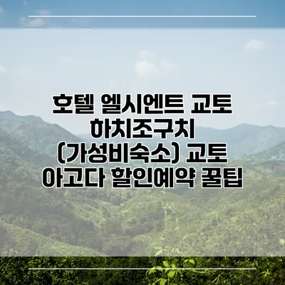 호텔 엘시엔트 교토 하치조구치 (가성비숙소) 교토 아고다 할인예약 꿀팁