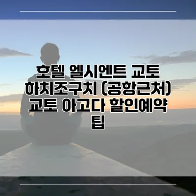 호텔 엘시엔트 교토 하치조구치 (공항근처) 교토 아고다 할인예약 팁