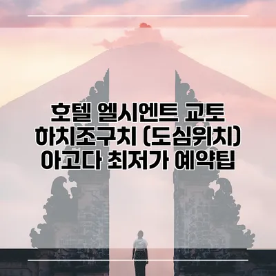 호텔 엘시엔트 교토 하치조구치 (도심위치) 아고다 최저가 예약팁