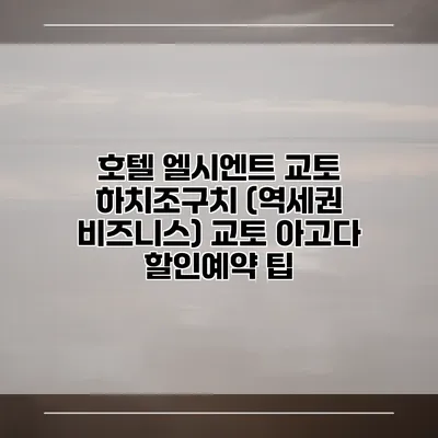 호텔 엘시엔트 교토 하치조구치 (역세권 비즈니스) 교토 아고다 할인예약 팁
