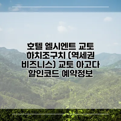 호텔 엘시엔트 교토 하치조구치 (역세권 비즈니스) 교토 아고다 할인코드 예약정보